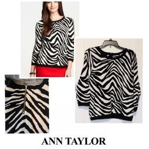 Ann Taylor zebra Sweater NWOT